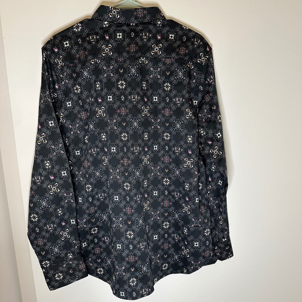 Robert Graham NWT Size L Buena Vista Long Sleeve Button Down Black Print $198 - Picture 3 of 8